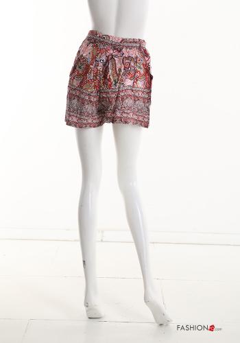 Jacquard-Muster Shorts mit gummizug mit schärpe - ph 3