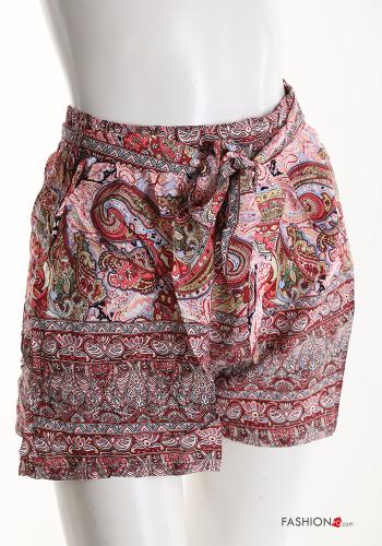 Jacquard-Muster Shorts mit gummizug mit schärpe - ph 4