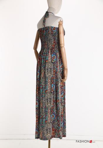 Bedrucktes lange Kleid mit gummizug - ph 3