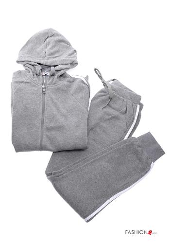 Tuta sportiva in Cotone con elastico con zip con cappuccio - ph 1