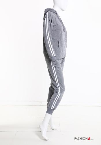 Tuta sportiva in Cotone con elastico con zip con cappuccio - ph 3