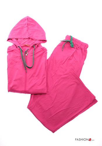 Tuta sportiva in Cotone con elastico con zip con cappuccio - ph 1