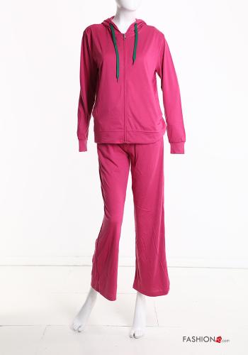 Tuta sportiva in Cotone con elastico con zip con cappuccio - ph 2