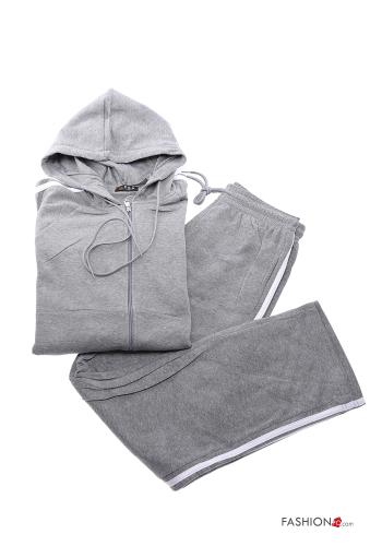 Tuta sportiva in Cotone con elastico con zip con cappuccio - ph 1