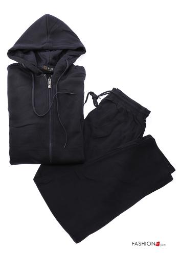 Tuta sportiva in Cotone con elastico con zip con cappuccio - ph 1