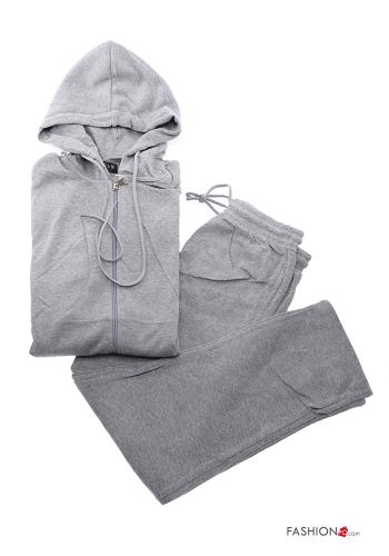Tuta sportiva in Cotone con elastico con zip con cappuccio - ph 7