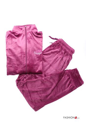 Tuta sportiva in Cotone in velluto con zip con elastico - ph 1