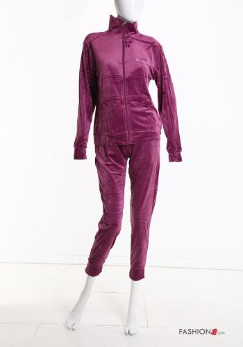 Tuta sportiva in Cotone in velluto con zip con elastico - ph 2