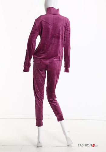Tuta sportiva in Cotone in velluto con zip con elastico - ph 3