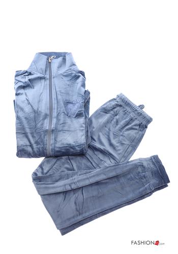 Tuta sportiva in Cotone in velluto con zip con elastico - ph 10