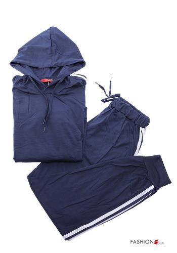 Tuta sportiva in Cotone con elastico con zip con cappuccio - ph 1