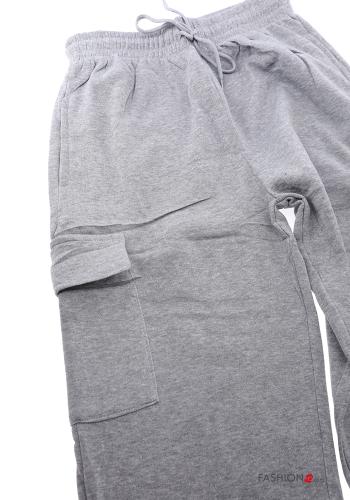 Pantalone sportivo in Cotone con elastico con tasche con coulisse - ph 4