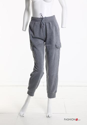 Pantalone sportivo in Cotone con elastico con tasche con coulisse - ph 6