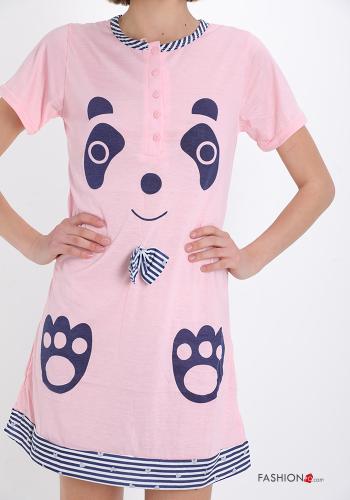 15-piece pack Animal motif Cotton Night dress with buttons with bow - ph 4