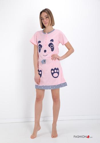 15-piece pack Animal motif Cotton Night dress with buttons with bow - ph 5