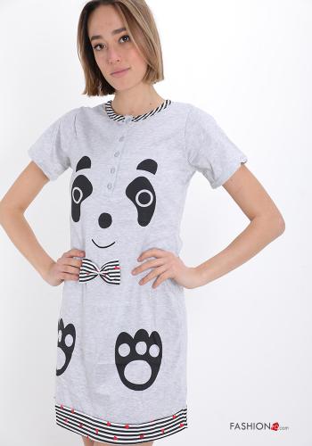 15-piece pack Animal motif Cotton Night dress with buttons with bow - ph 6