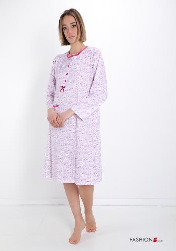 Set 15 pezzi Camicia da notte in Cotone  con tasche con bottoni con fiocco Fantasia floreale - ph 3
