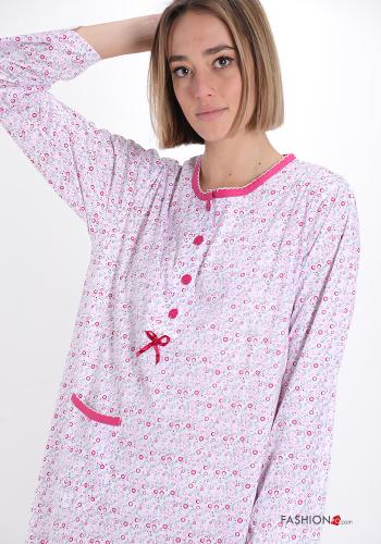 Set 15 pezzi Camicia da notte in Cotone  con tasche con bottoni con fiocco Fantasia floreale - ph 4