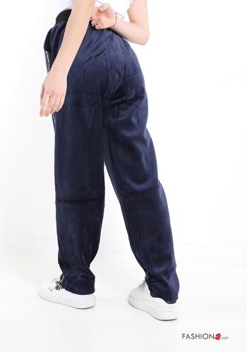Pantalone sportivo in velluto con tasche con fiocco - ph 2
