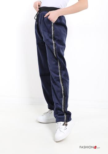 Pantalone sportivo in velluto con tasche con fiocco - ph 3