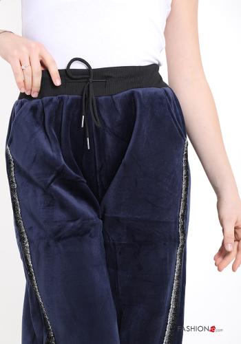 Pantalone sportivo in velluto con tasche con fiocco - ph 4