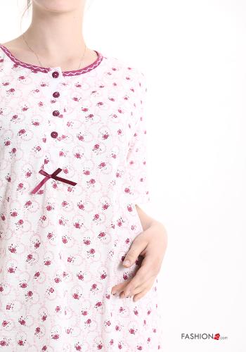 Floral Cotton Night dress with buttons - ph 4