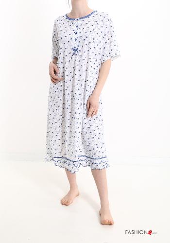 Floral Cotton Night dress with buttons - ph 5