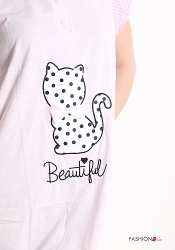 Camicia da notte in Cotone Fantasia animali con fiocco - ph 4