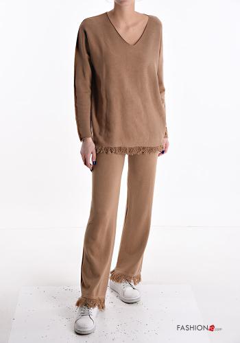 Coordinato scollo a V con frange - ph 1
