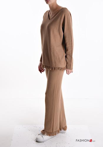 Coordinato scollo a V con frange - ph 3