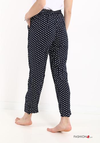 Pantalones de Algodón Estampado de lunares con bolsillos con lazo - ph 2