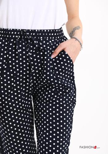 Pantalones de Algodón Estampado de lunares con bolsillos con lazo - ph 4