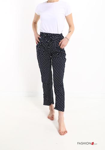 Pantalones de Algodón Estampado de lunares con bolsillos con lazo - ph 5