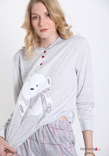 Set 15 pezzi Maglietta pigiama maniche lunghe in Cotone Fantasia animali - ph 4
