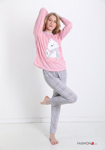 Set 15 pezzi Maglietta pigiama maniche lunghe in Cotone Fantasia animali - ph 6