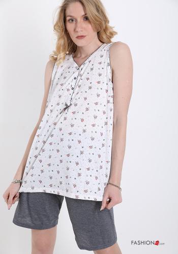 Ensemble de 12 pièces Pantalon pyjama court en Coton à Imprimé Floral - ph 1