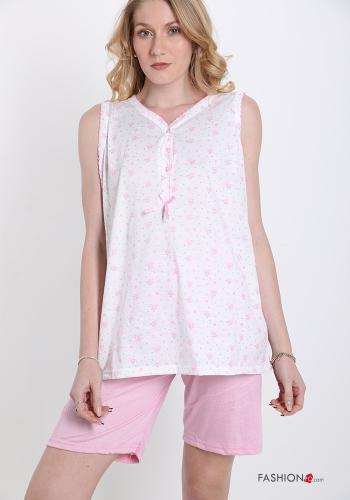 Ensemble de 12 pièces Pantalon pyjama court en Coton à Imprimé Floral - ph 7