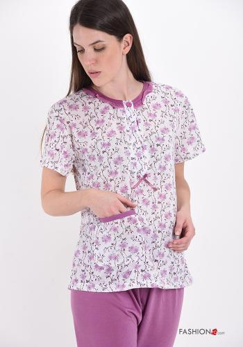 Pack de 15 piezas Pijama completo de Algodón Estampado Floral con botones con lazo - ph 4