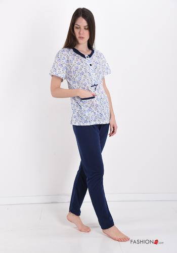 Pack de 15 piezas Pijama completo de Algodón Estampado Floral con botones con lazo - ph 6