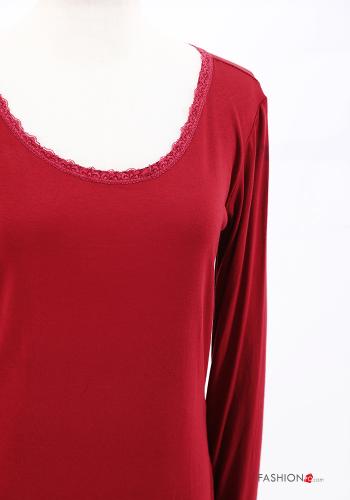 lace trim Long sleeved top - ph 4