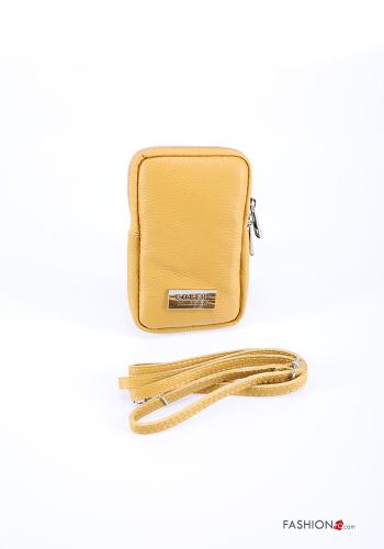 Case in Genuine Leather  with zip for mobile phone with shoulder strap adjustable - ph 1