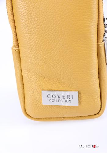 Case in Genuine Leather  with zip for mobile phone with shoulder strap adjustable - ph 4