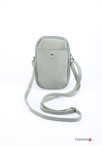 Custodia  con tracolla ecopelle regolabile per cellulare con tasche con zip unisex - ph 3