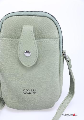 Custodia  con tracolla ecopelle regolabile per cellulare con tasche con zip unisex - ph 4