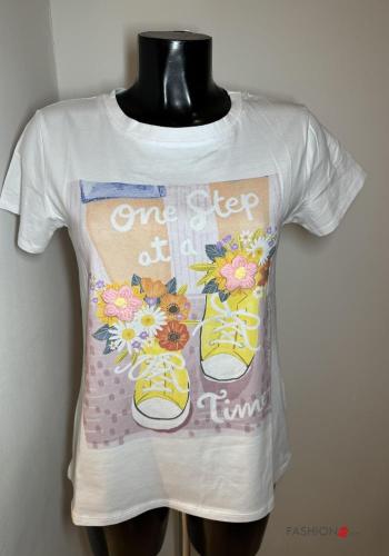 T-shirt in Cotone Fantasia stampata