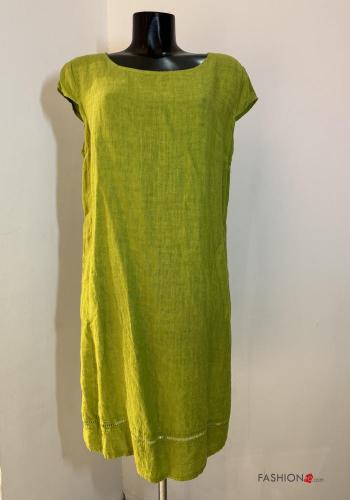 short sleeve Linen Dress with pockets