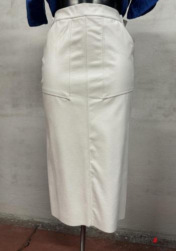 faux leather Longuette Skirt with pockets