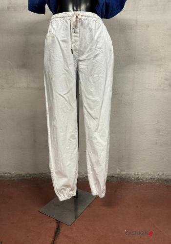 Cotton Trousers with drawstring with elastic with pockets