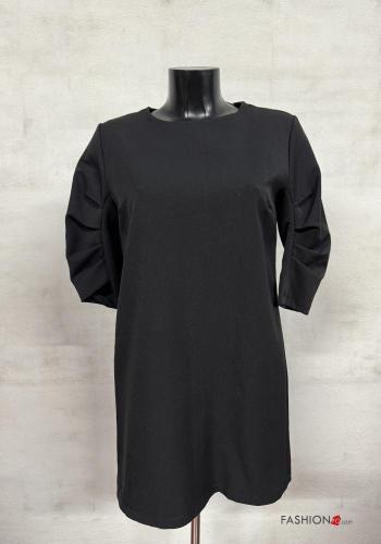 Abito con zip maniche a tre quarti