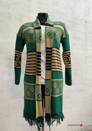 Spolverino Fantasia geometrica con frange